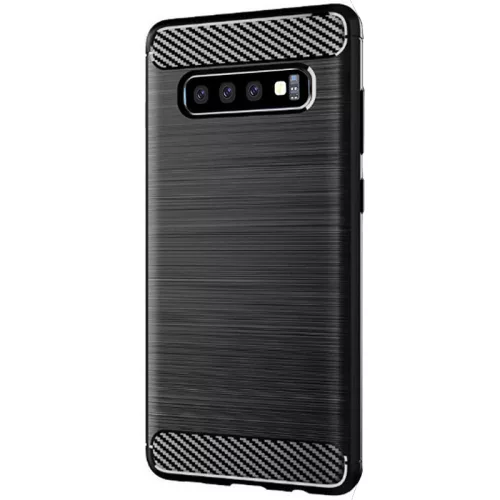 Techsuit - Carbon szilikon tok - Samsung Galaxy S10 - Fekete