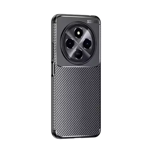 Techsuit - CarbonFiber szilikon tok - Xiaomi Redmi 14C / Poco C75 - Fekete