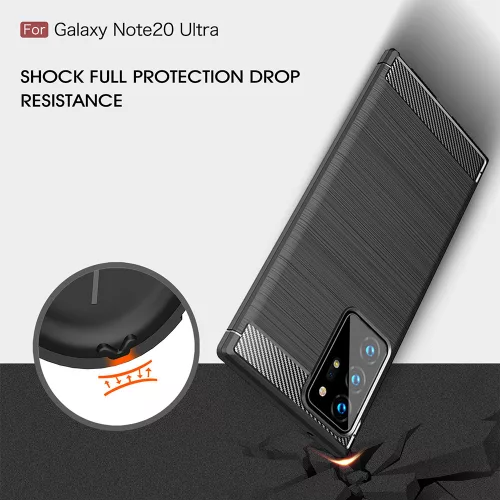 Techsuit - Carbon szilikon tok - Samsung Galaxy Note 20 Ultra / Note 20 Ultra 5G - Fekete