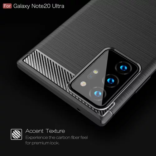 Techsuit - Carbon szilikon tok - Samsung Galaxy Note 20 Ultra / Note 20 Ultra 5G - Fekete