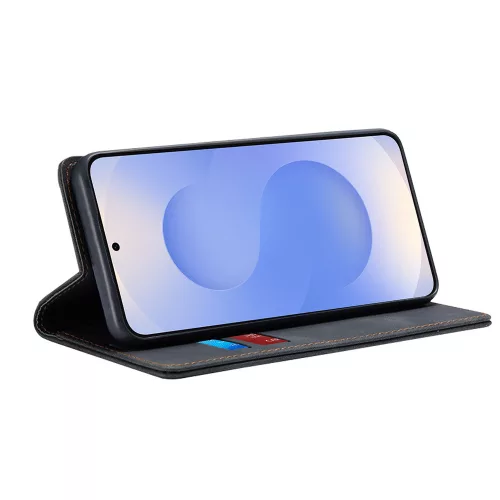 Techsuit - Confy Cover kinyitható tok - Samsung Galaxy S25 - Fekete