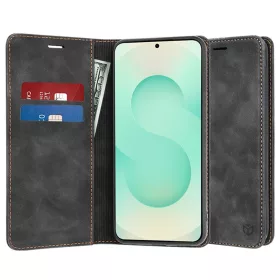   Techsuit - Confy Cover kinyitható tok - Samsung Galaxy S25 Plus - Fekete