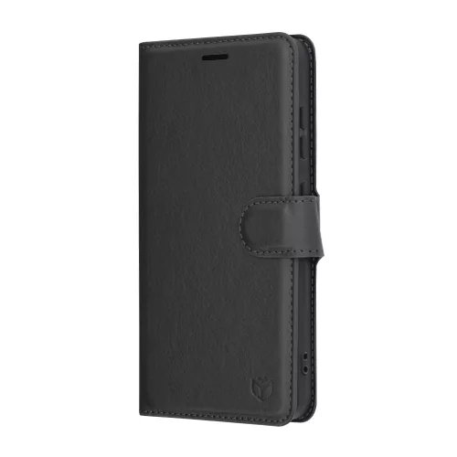 Techsuit - Leather Folio kinyitható tok - Samsung Galaxy S25 - Fekete
