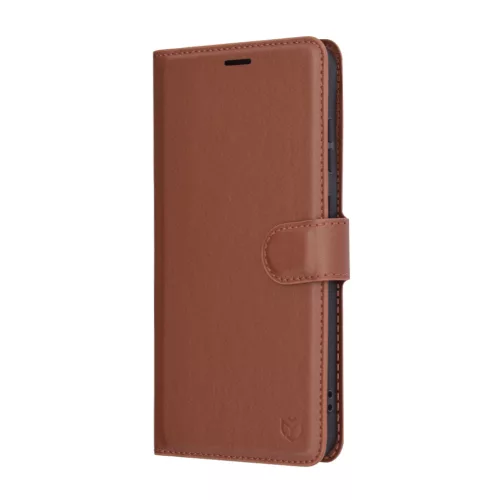 Techsuit - Leather Folio kinyitható tok - Samsung Galaxy S25 Plus - Barna