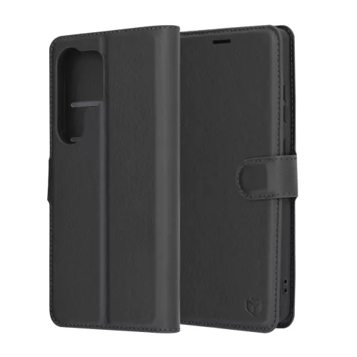 Techsuit - Leather Folio kinyitható tok - Samsung Galaxy S25 Ultra - Fekete