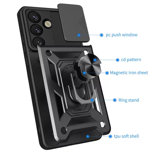 Techsuit - CamShield ütésálló tok - Samsung Galaxy S25 - Fekete