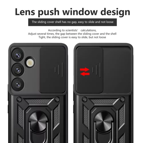 Techsuit - CamShield ütésálló tok - Samsung Galaxy S25 Plus - Fekete