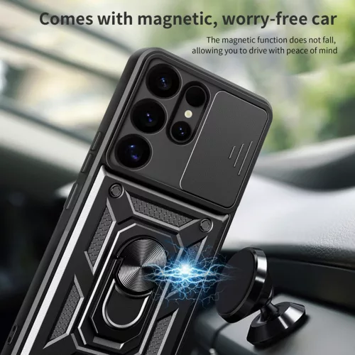 Techsuit - CamShield ütésálló tok - Samsung Galaxy S25 Ultra - Fekete