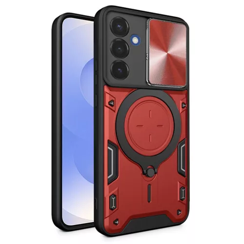 Techsuit - CamGuard Pro tok ütésálló tok - Samsung Galaxy S25 - Piros