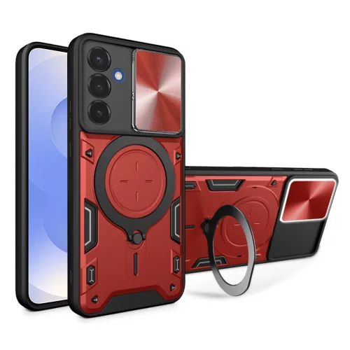 Techsuit - CamGuard Pro tok ütésálló tok - Samsung Galaxy S25 - Piros