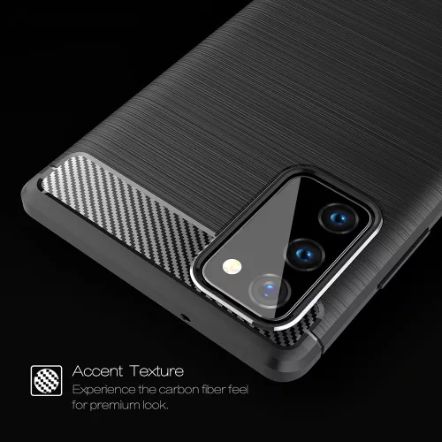 Techsuit - Carbon szilikon tok - Samsung Galaxy Note 20 / Note 20 5G - Fekete