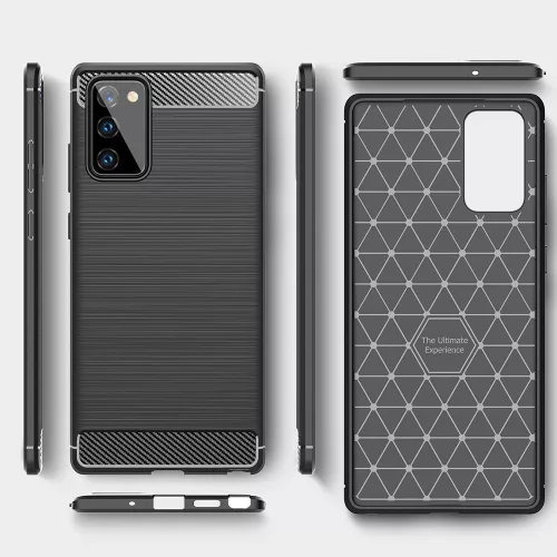 Techsuit - Carbon szilikon tok - Samsung Galaxy Note 20 / Note 20 5G - Fekete