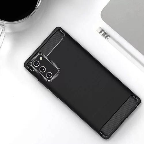 Techsuit - Carbon szilikon tok - Samsung Galaxy Note 20 / Note 20 5G - Fekete