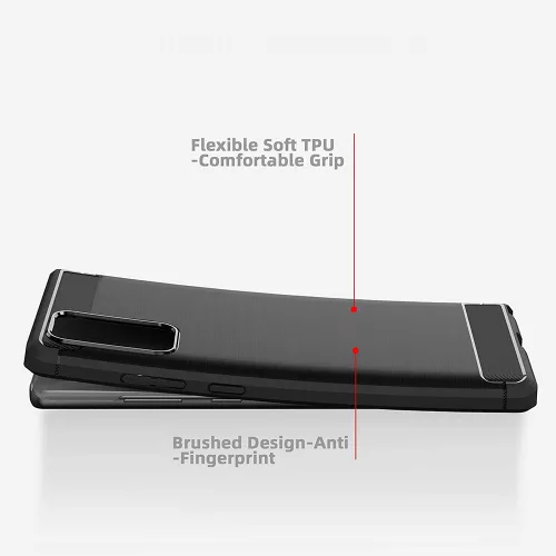 Techsuit - Carbon szilikon tok - Samsung Galaxy Note 20 / Note 20 5G - Fekete
