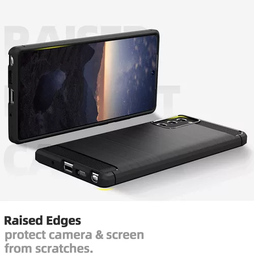 Techsuit - Carbon szilikon tok - Samsung Galaxy Note 20 / Note 20 5G - Fekete