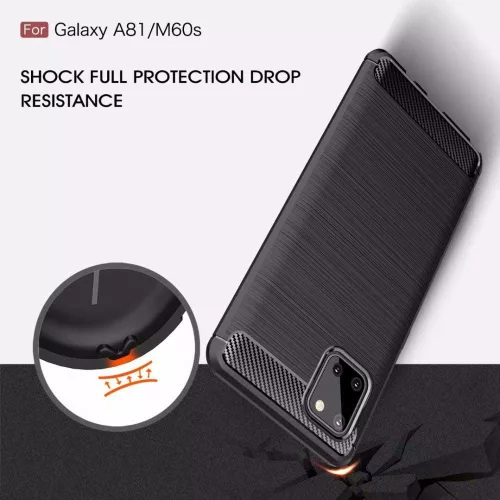 Techsuit - Carbon szilikon tok - Samsung Galaxy Note 10 Lite - Fekete