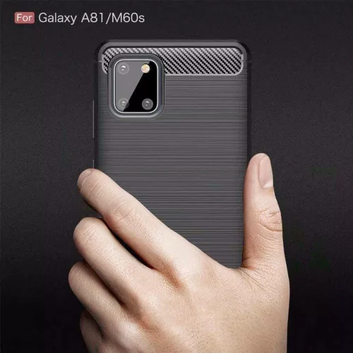 Techsuit - Carbon szilikon tok - Samsung Galaxy Note 10 Lite - Fekete