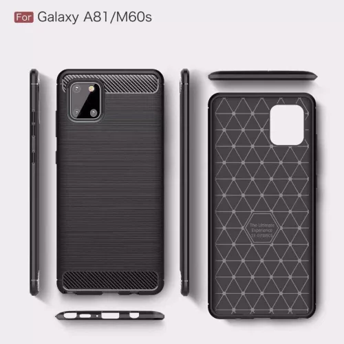 Techsuit - Carbon szilikon tok - Samsung Galaxy Note 10 Lite - Fekete