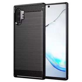   Techsuit - Carbon szilikon tok - Samsung Galaxy Note 10 Plus 4G / Note 10 Plus 5G - Fekete
