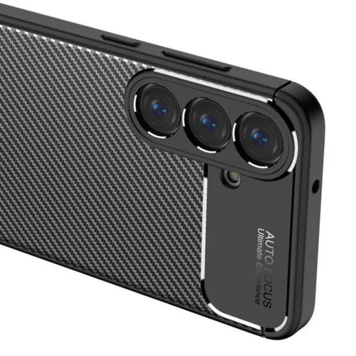 Techsuit - CarbonFiber szilikon tok - Samsung Galaxy S25 - Fekete