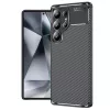 Techsuit - CarbonFiber szilikon tok - Samsung Galaxy S25 Ultra - Fekete