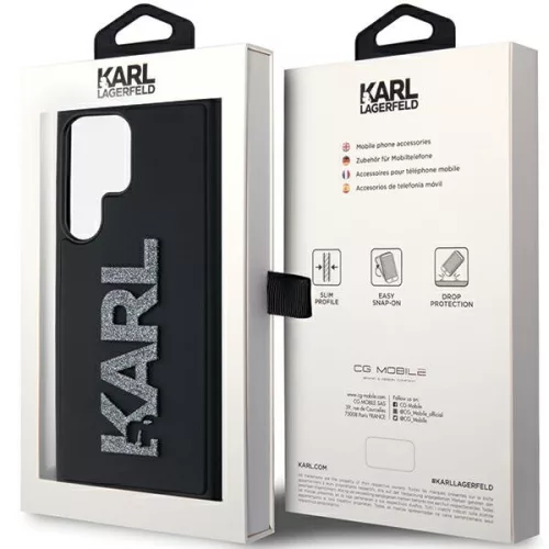 Karl Lagerfeld - 3D Design (KLHCS24L3DMBKCK) - Samsung Galaxy S24 Ultra - Rubber Glitter Logo