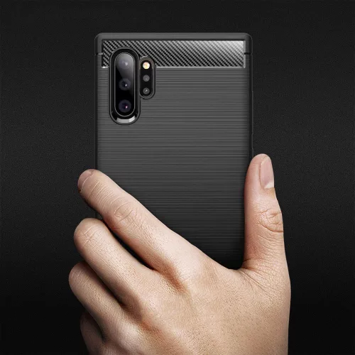 Techsuit - Carbon szilikon tok - Samsung Galaxy Note 10 Plus 4G / Note 10 Plus 5G - Fekete