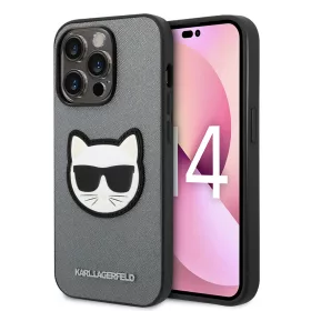   Karl Lagerfeld - Saffiano (KLHCP14LSAPCHG) - iPhone 14 Pro - Silver Choupette Head
