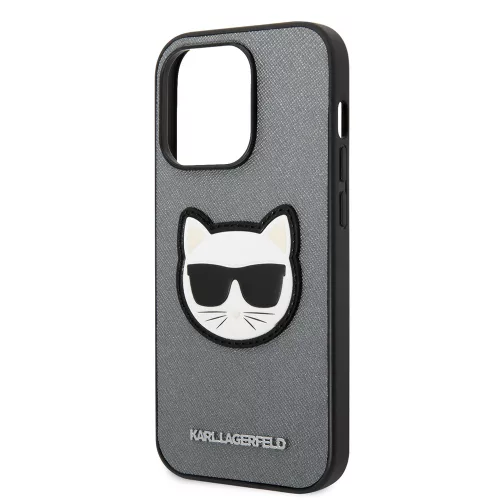 Karl Lagerfeld - Saffiano (KLHCP14LSAPCHG) - iPhone 14 Pro - Silver Choupette Head