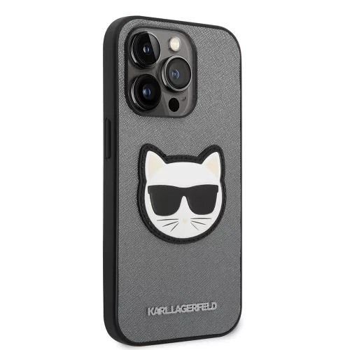 Karl Lagerfeld - Saffiano (KLHCP14LSAPCHG) - iPhone 14 Pro - Silver Choupette Head
