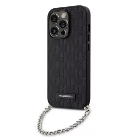   Karl Lagerfeld - Saffiano Monogram Chain (KLHCP14LSACKLHPK) - iPhone 14 Pro - Black