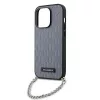 Karl Lagerfeld - Saffiano Monogram Chain (KLHCP14LSACKLHPG) - iPhone 14 Pro - Silver