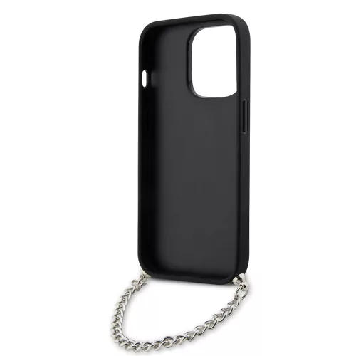 Karl Lagerfeld - Saffiano Monogram Chain (KLHCP14LSACKLHPG) - iPhone 14 Pro - Silver