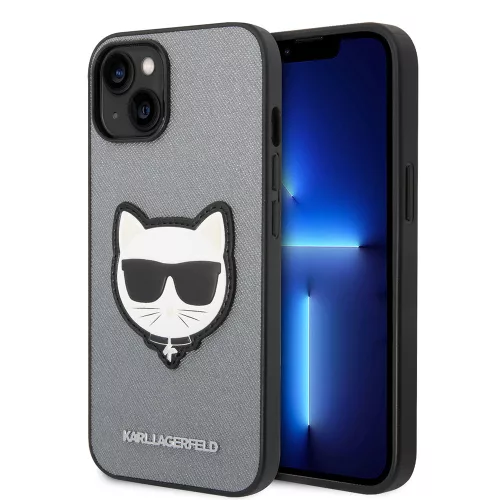 Karl Lagerfeld - Saffiano (KLHCP14MSAPCHG) - iPhone 14 Plus - Silver Choupette Head