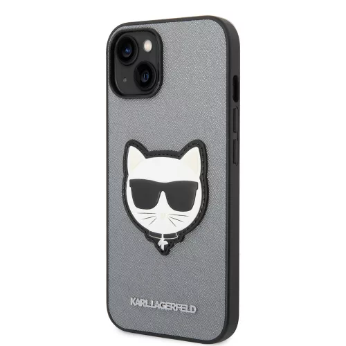 Karl Lagerfeld - Saffiano (KLHCP14MSAPCHG) - iPhone 14 Plus - Silver Choupette Head
