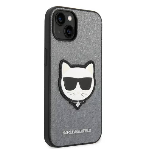 Karl Lagerfeld - Saffiano (KLHCP14MSAPCHG) - iPhone 14 Plus - Silver Choupette Head