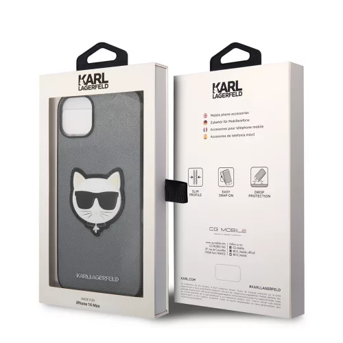 Karl Lagerfeld - Saffiano (KLHCP14MSAPCHG) - iPhone 14 Plus - Silver Choupette Head