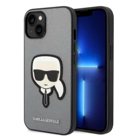   Karl Lagerfeld - Saffiano (KLHCP14MSAPKHG) - iPhone 14 Plus - Silver Karl's Head