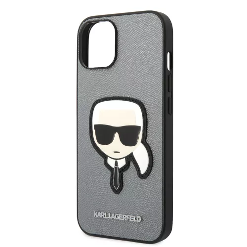 Karl Lagerfeld - Saffiano (KLHCP14MSAPKHG) - iPhone 14 Plus - Silver Karl's Head