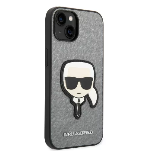 Karl Lagerfeld - Saffiano (KLHCP14MSAPKHG) - iPhone 14 Plus - Silver Karl's Head