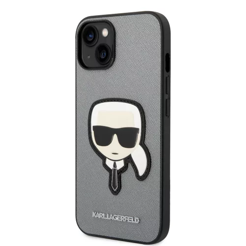 Karl Lagerfeld - Saffiano (KLHCP14MSAPKHG) - iPhone 14 Plus - Silver Karl's Head