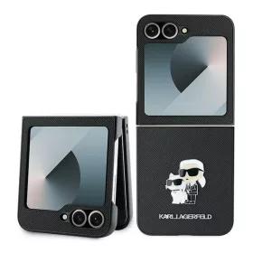   Karl Lagerfeld - Saffiano (KLHCZF6SAPKCNPK) - Samsung Galaxy Z Flip6 / Flip7 FE - Karl&Choupette Metal Pin