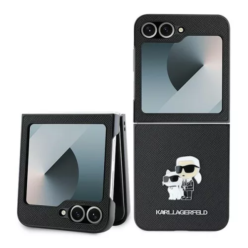 Karl Lagerfeld - Saffiano (KLHCZF6SAPKCNPK) - Samsung Galaxy Z Flip6 / Flip7 FE - Karl&Choupette Metal Pin