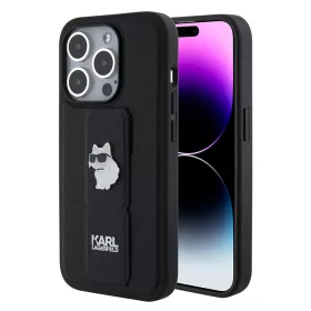   Karl Lagerfeld - Saffiano Gripstand (KLHCP15LGSACHPK) - iPhone 15 Pro - Choupette Pins