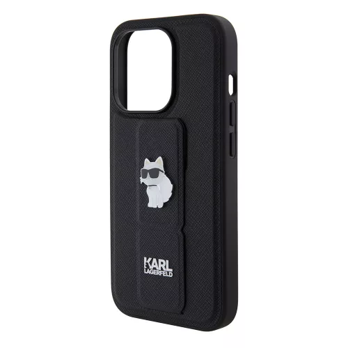 Karl Lagerfeld - Saffiano Gripstand (KLHCP15LGSACHPK) - iPhone 15 Pro - Choupette Pins