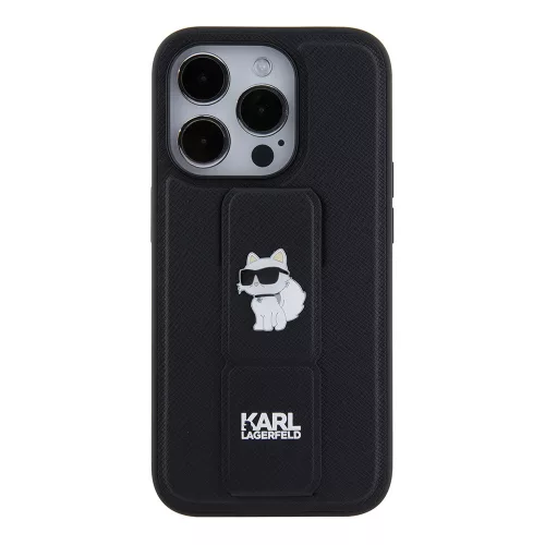 Karl Lagerfeld - Saffiano Gripstand (KLHCP15LGSACHPK) - iPhone 15 Pro - Choupette Pins