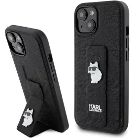   Karl Lagerfeld - Saffiano Gripstand (KLHCP15MGSACHPK) - iPhone 15 Plus - Choupette Pins