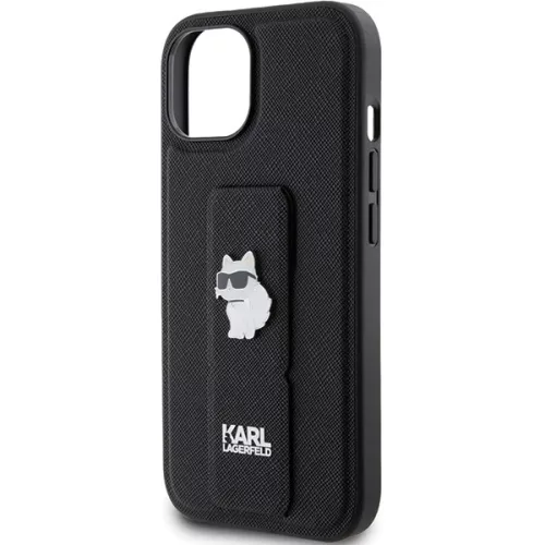 Karl Lagerfeld - Saffiano Gripstand (KLHCP15MGSACHPK) - iPhone 15 Plus - Choupette Pins
