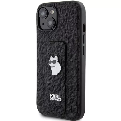 Karl Lagerfeld - Saffiano Gripstand (KLHCP15MGSACHPK) - iPhone 15 Plus - Choupette Pins