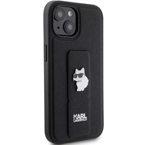 Karl Lagerfeld - Saffiano Gripstand (KLHCP15MGSACHPK) - iPhone 15 Plus - Choupette Pins